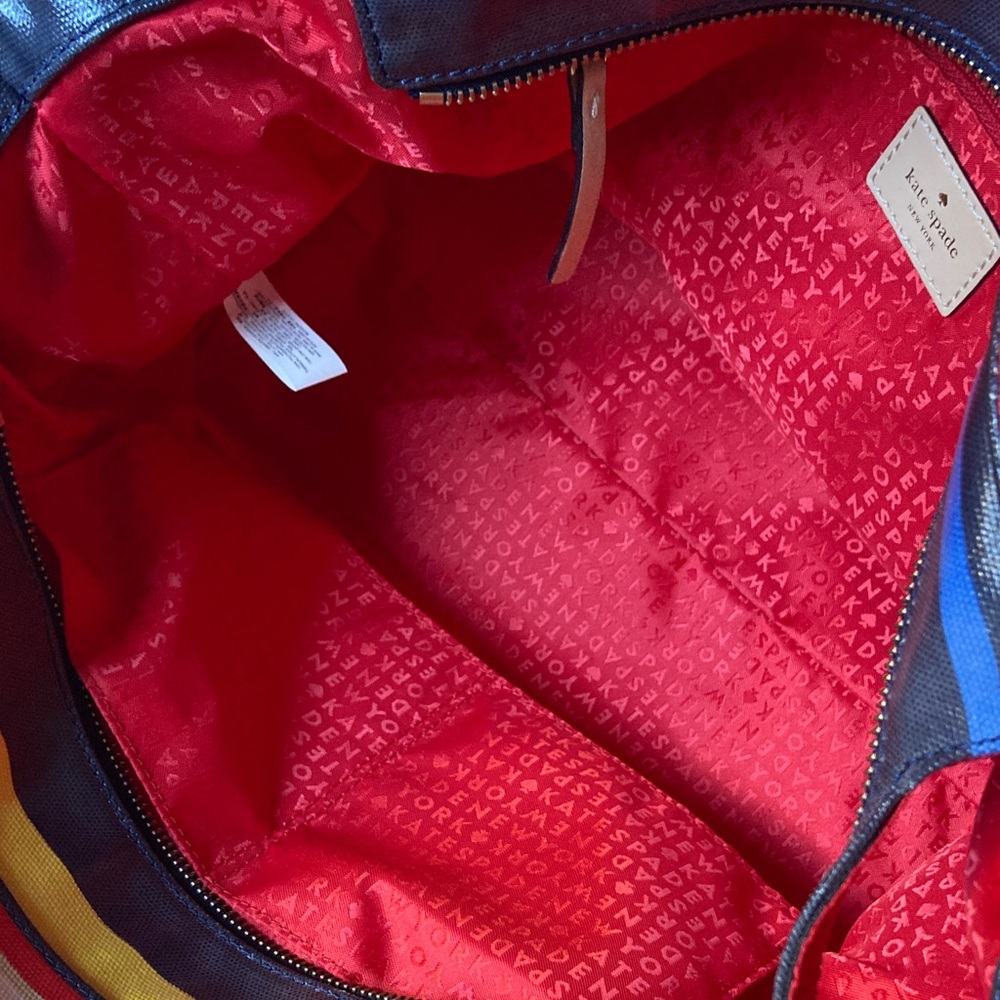 Kate Spade Striped Satchel in Yellow, Blue, and Red - Picture 10 of 13